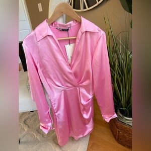 Zara Fuchsia Satin Dress
